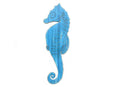 Wooden Rustic Light Blue Wall Mounted Seahorse Decoration 36""