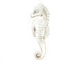 Wooden Rustic Whitewashed Wall Mounted Seahorse Decoration 36""