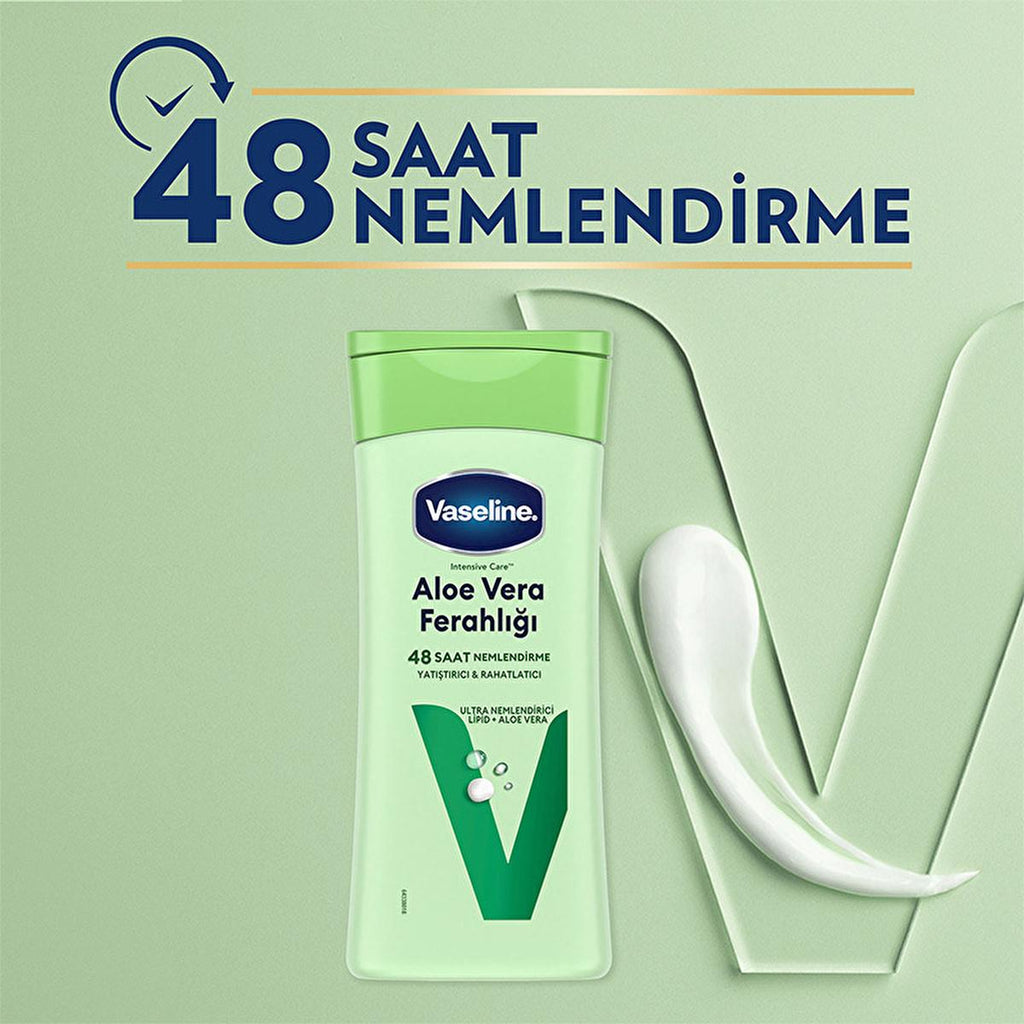 Vaseline Aloe Vera Body Lotion - 48 Hour Moisturization, Non-Greasy, Dry Skin Relief