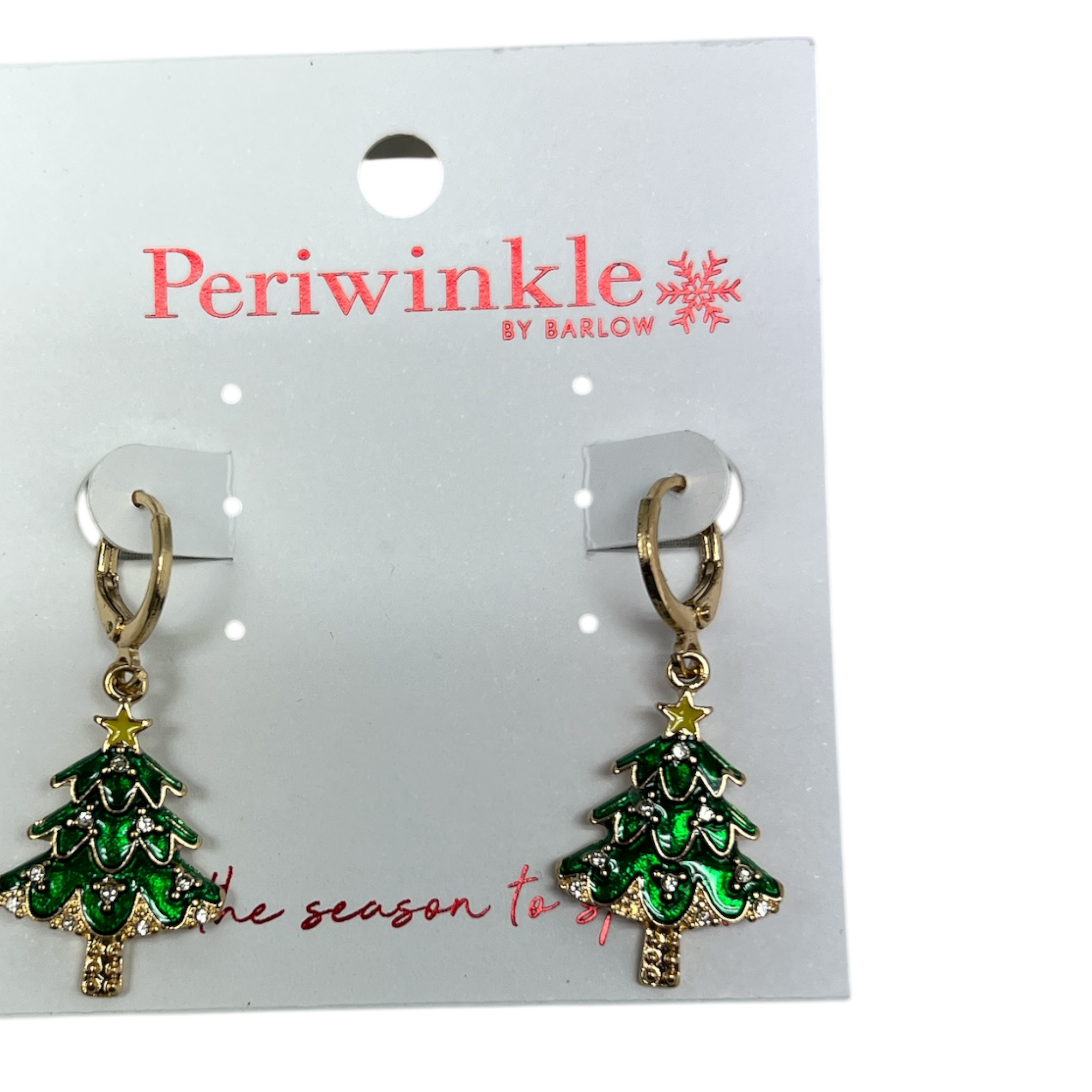 Christmas Tree with Crystals Earrings