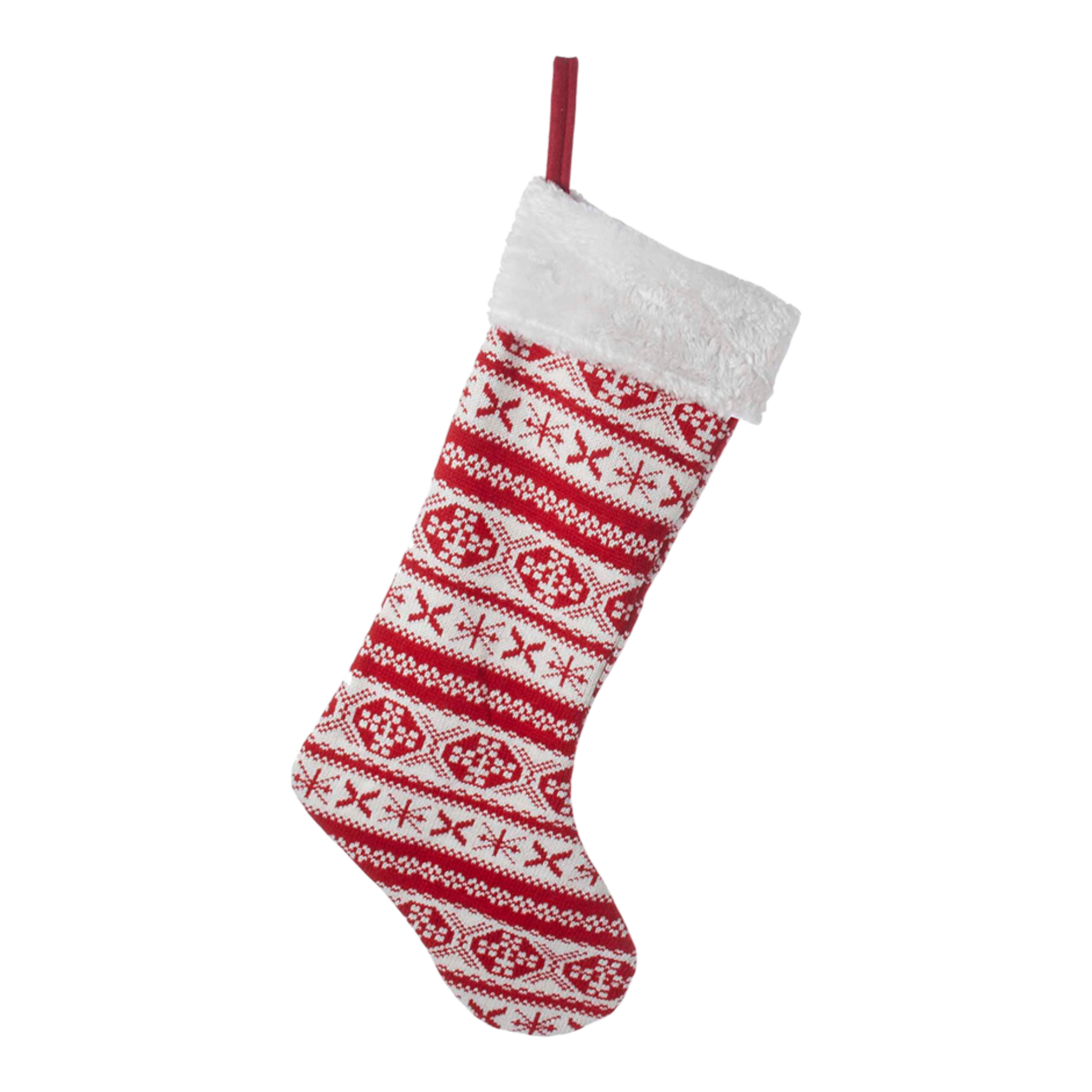 Red Nordic Snowflake Stocking