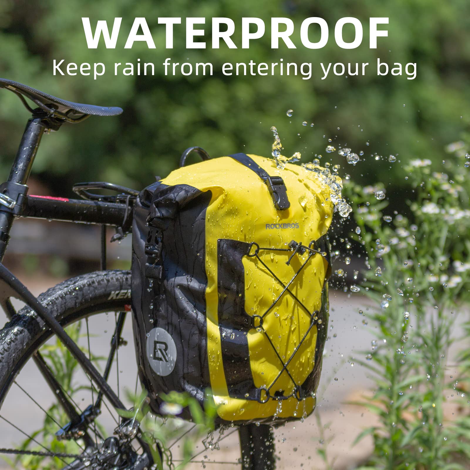 ROCKBROS Waterproof 27L Large Capacity Bike Rear Rack Bicycle Pannier Bag Waterproof