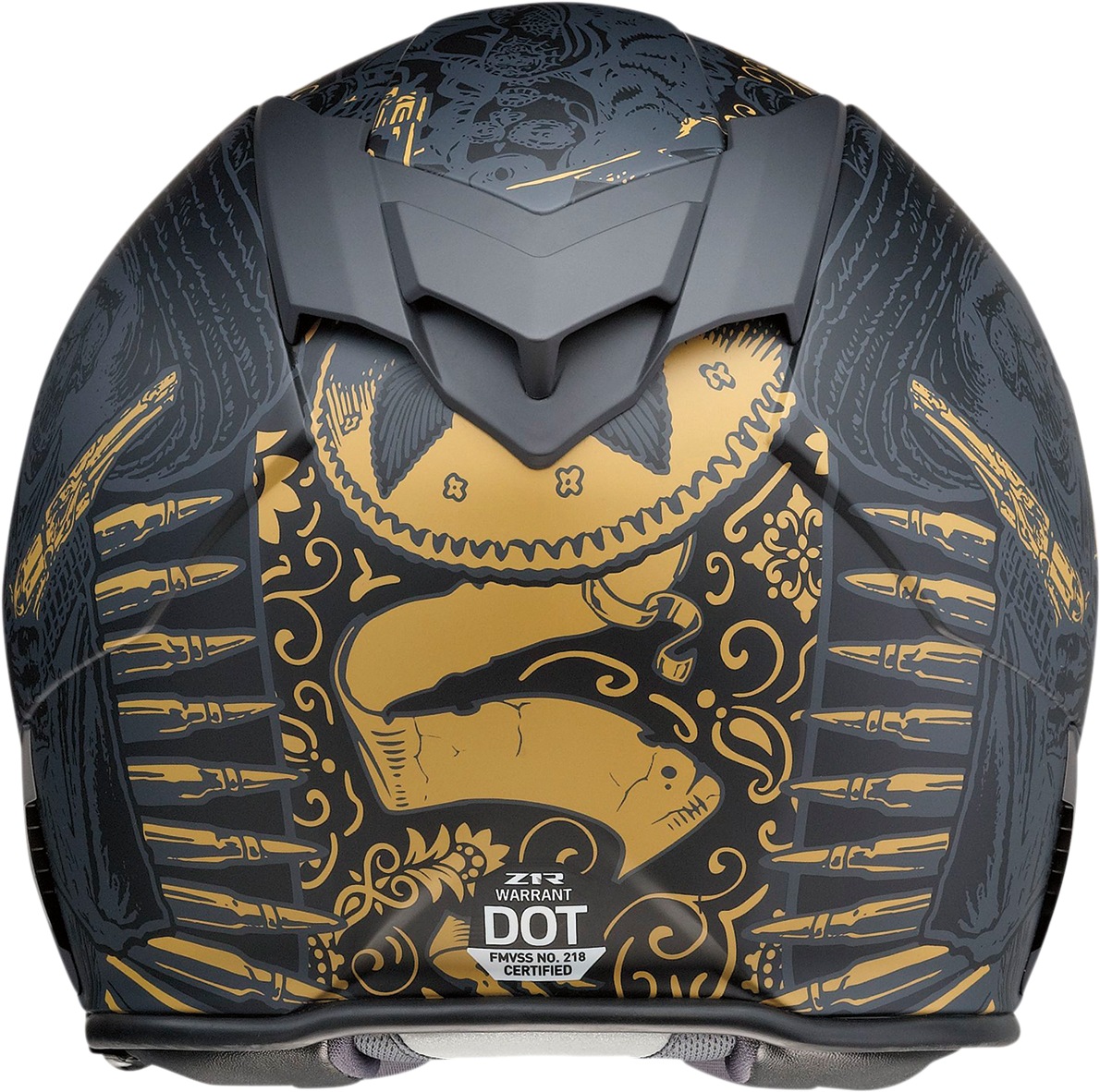 Z1R, Z1R Warrant Motorcycle Helmet - Sombrero Black/Gold XS (Part Number 0101-14170)