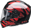 Z1R, Z1R Warrant Panthera Helmet in Black/Red - Small | Injection Molded Polycarbonate Shell with Drop-down Sun Visor