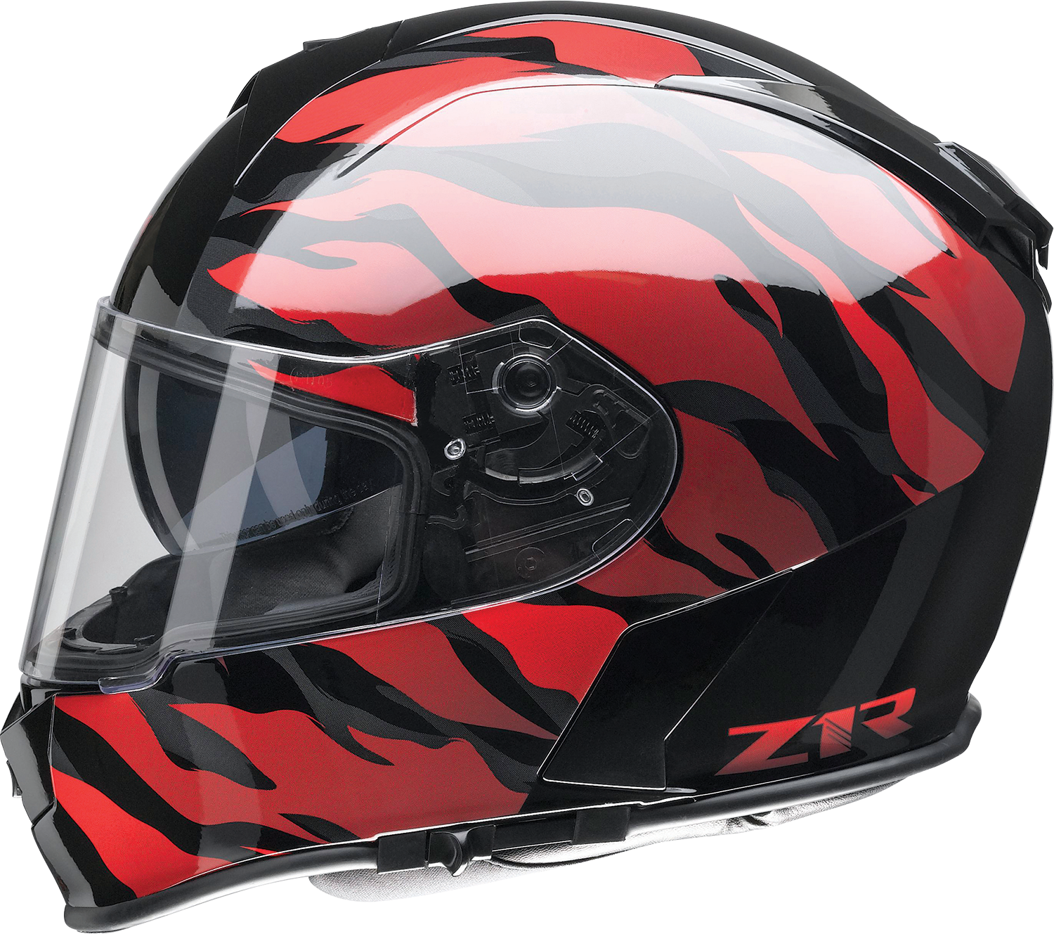 Z1R, Z1R Warrant Panthera Helmet in Black/Red - Small | Injection Molded Polycarbonate Shell with Drop-down Sun Visor