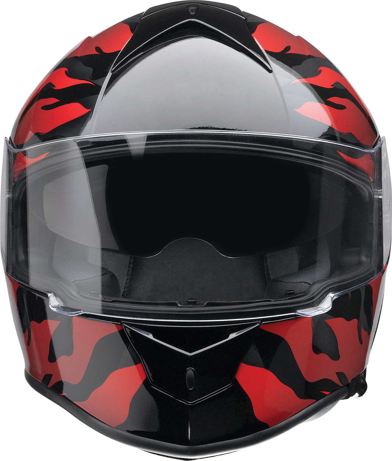 Z1R, Z1R Warrant Panthera Helmet in Black/Red - Small | Injection Molded Polycarbonate Shell with Drop-down Sun Visor