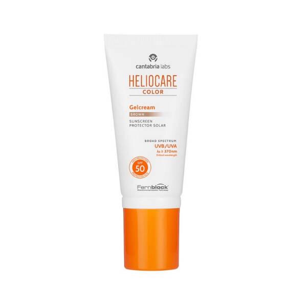 Heliocare SPF 50 Color Gelcream Brown Sunscreen Cream - Antioxidant, Non-Comedogenic, Oil-Free