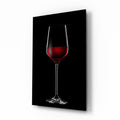 Tall Red Wine Glass Silhouette Glass Wall Art