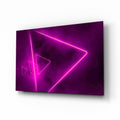 Pink Neon Triangle Marble Glass Wall Art