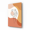 Hand on Cheek Terracotta Face Glass Wall Art