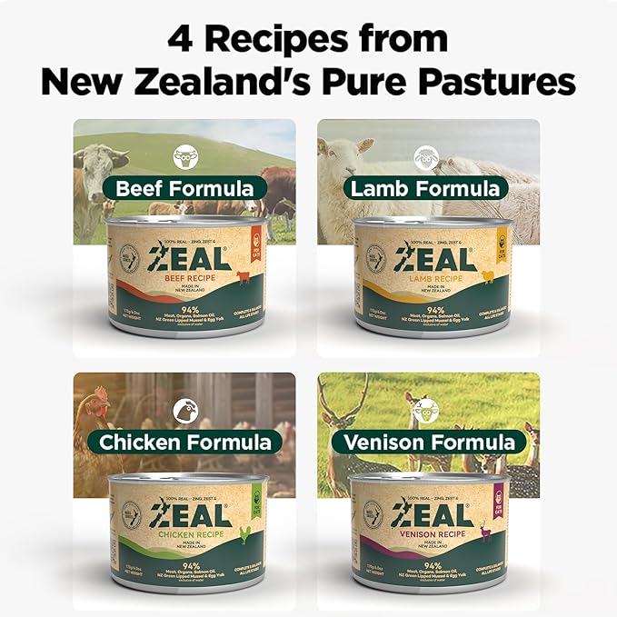 ZEAL New Zealand Wet Cat Food – High Protein, Grain - Free with Superfoods (Venison, 6oz Can, 12 - Pack) - PhishStones Products