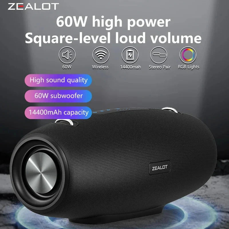 Zealot S67 Wireless Speaker WithShoulder Strap,Outdoor,Waterproof,Portable Speaker with Loud Stero and Booming Bass,40H Playtime - PhishStones Products