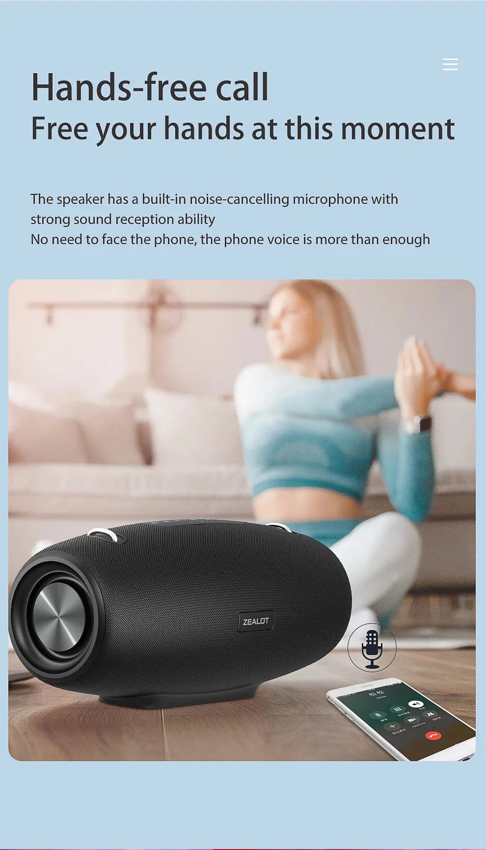 Zealot S67 Wireless Speaker WithShoulder Strap,Outdoor,Waterproof,Portable Speaker with Loud Stero and Booming Bass,40H Playtime - PhishStones Products