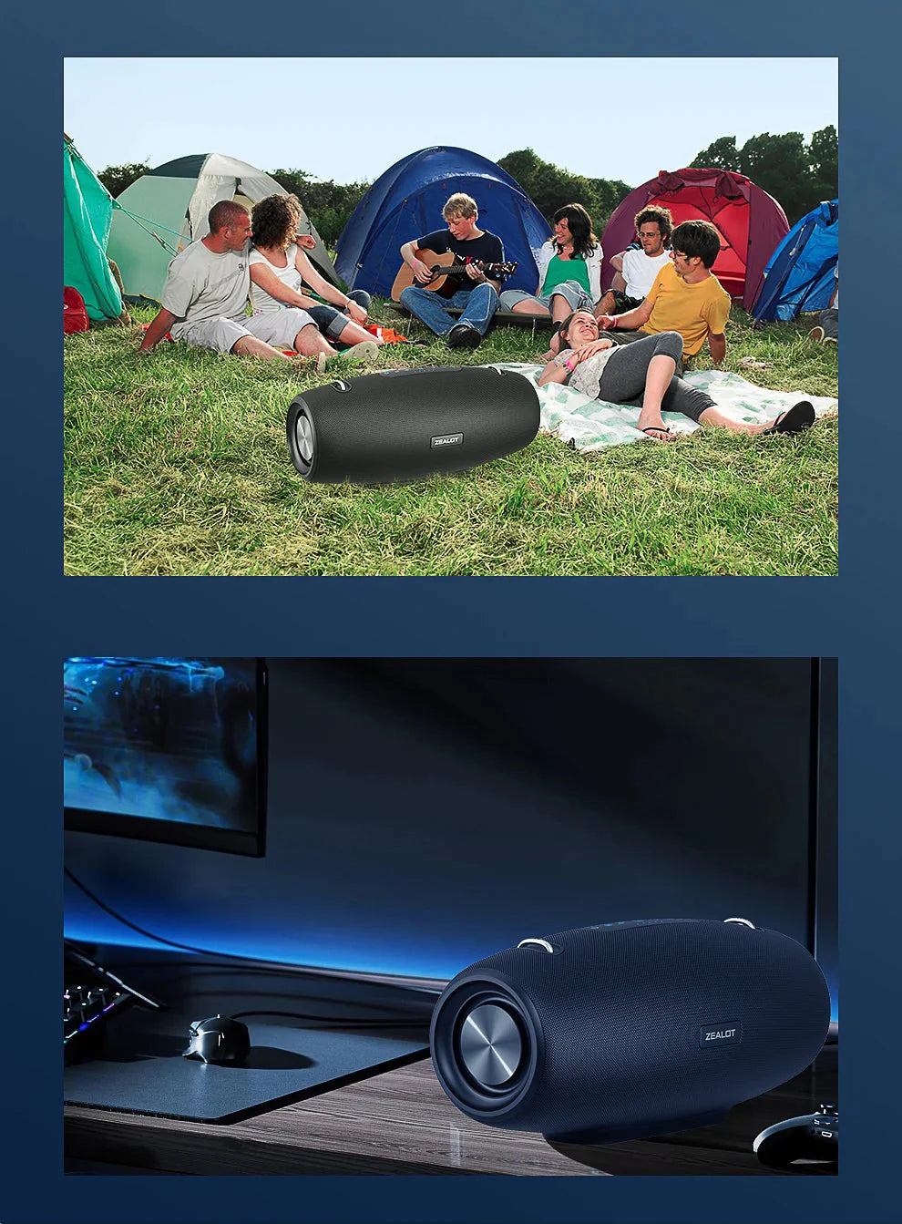 Zealot S67 Wireless Speaker WithShoulder Strap,Outdoor,Waterproof,Portable Speaker with Loud Stero and Booming Bass,40H Playtime - PhishStones Products